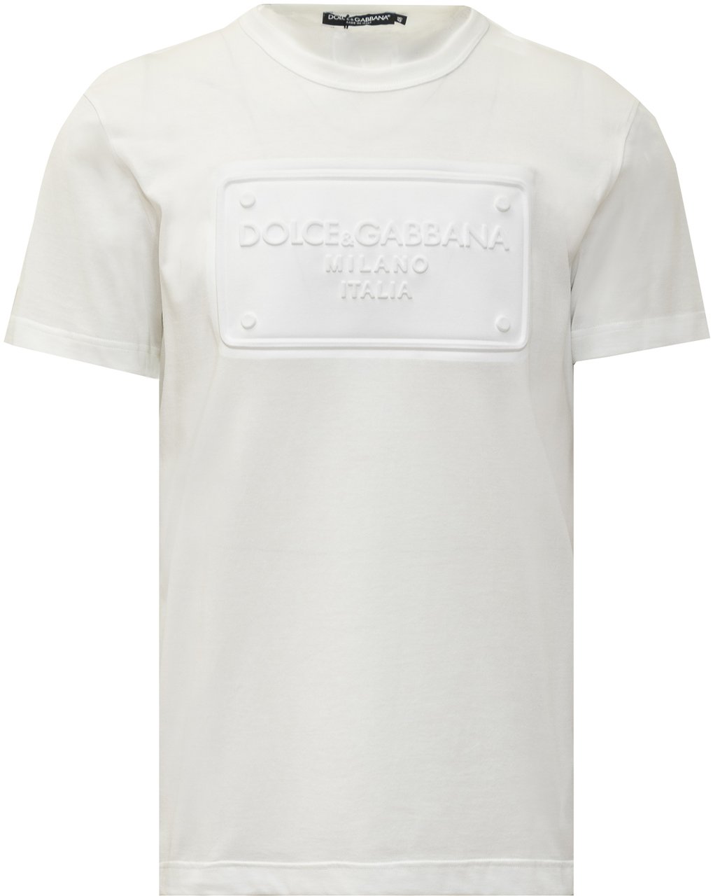 Dolce & Gabbana Cotton T-Shirt With Embossed Logo Wit