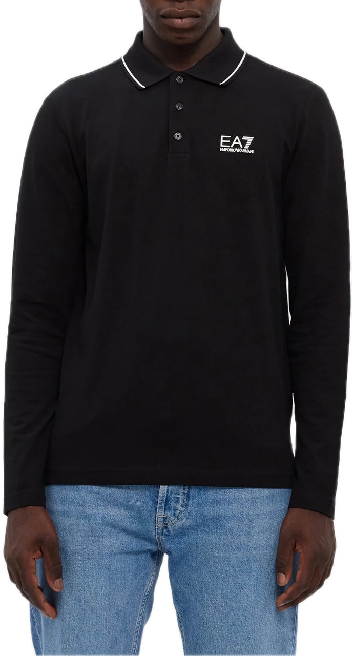 EA7 Longsleeve Polo Black Zwart