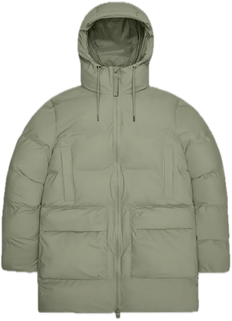 Rains Alta Long Puffer Cargo Drift Groen