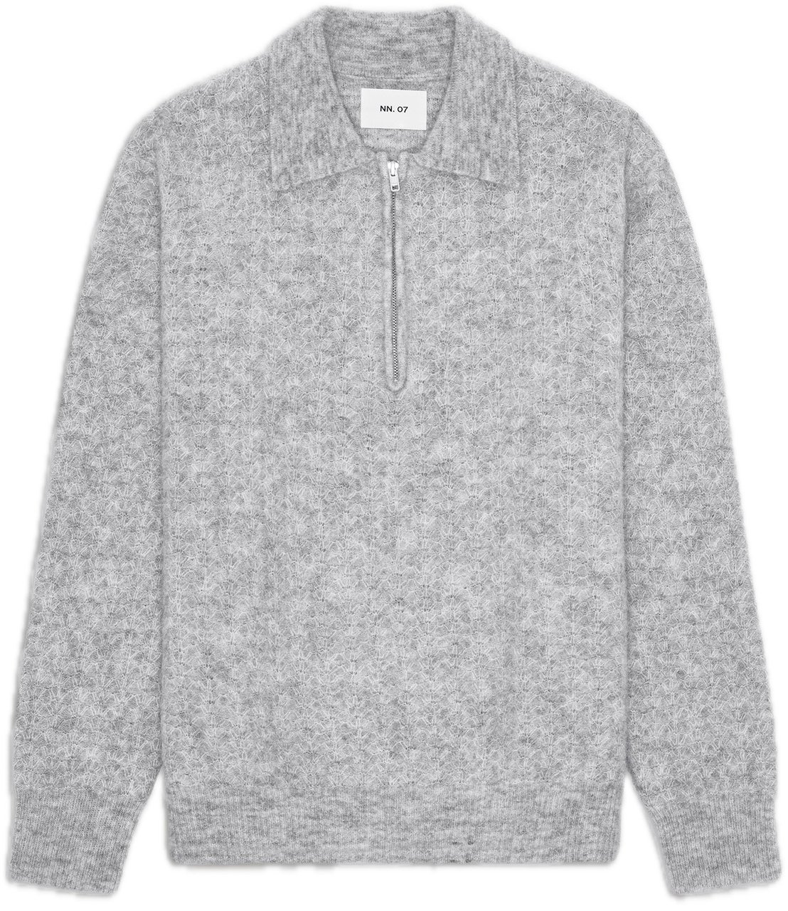 NN07 Alfie zip polo Grijs