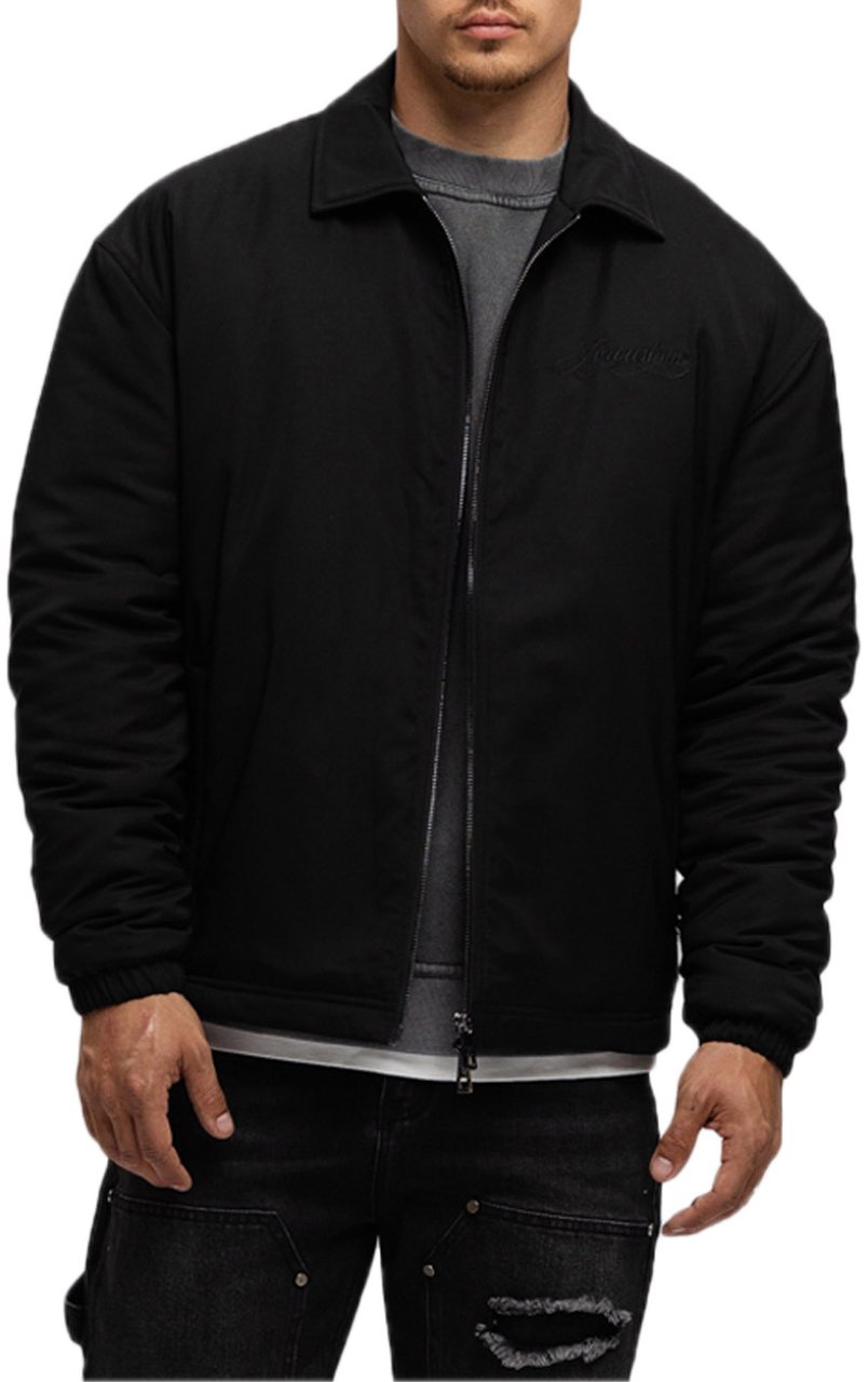 JORCUSTOM Handscript Padded Coach Jacket Zwart