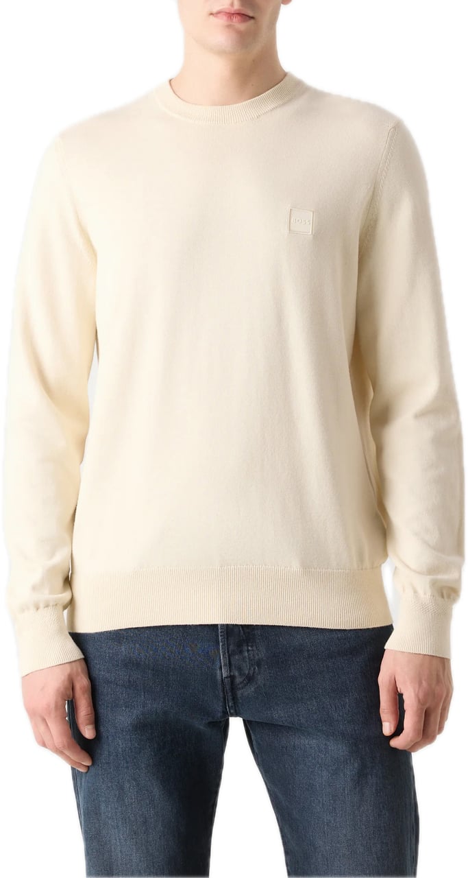 Boss Kanovano knit sweater open yellow Geel