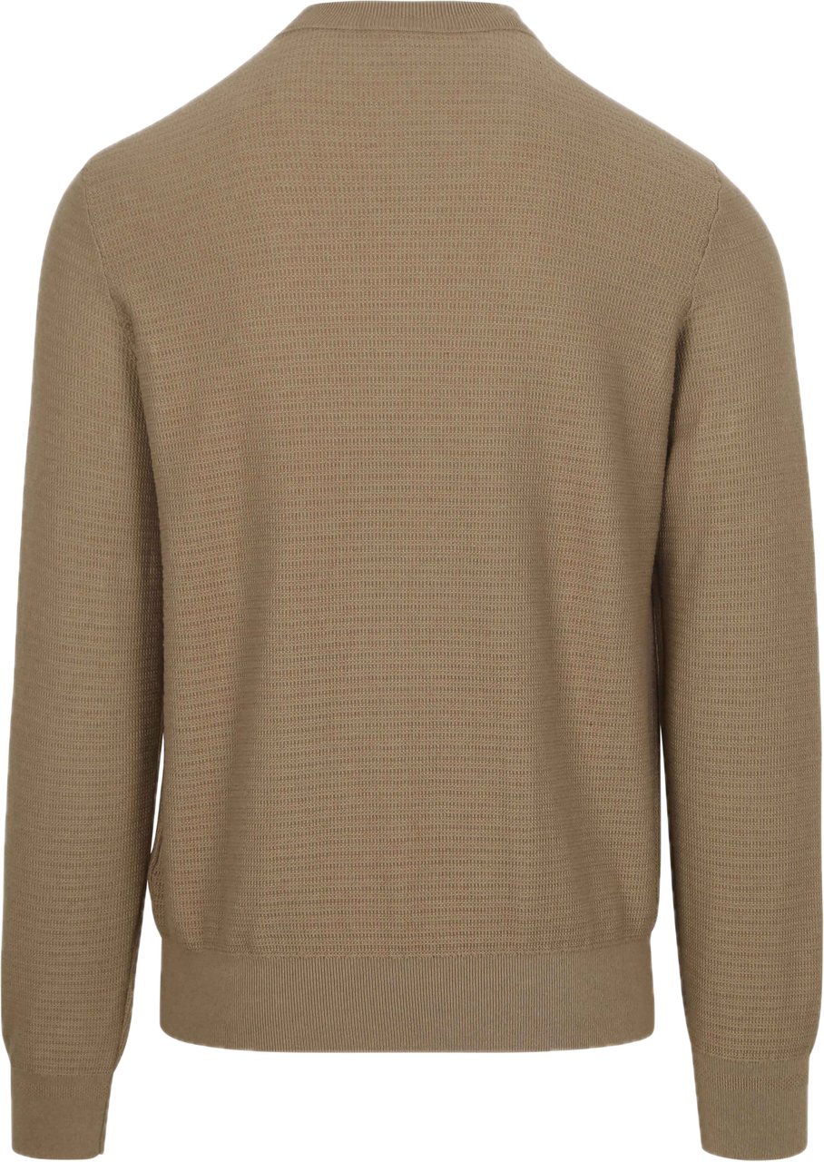 Boss Anion knit sweater open green bruin Bruin