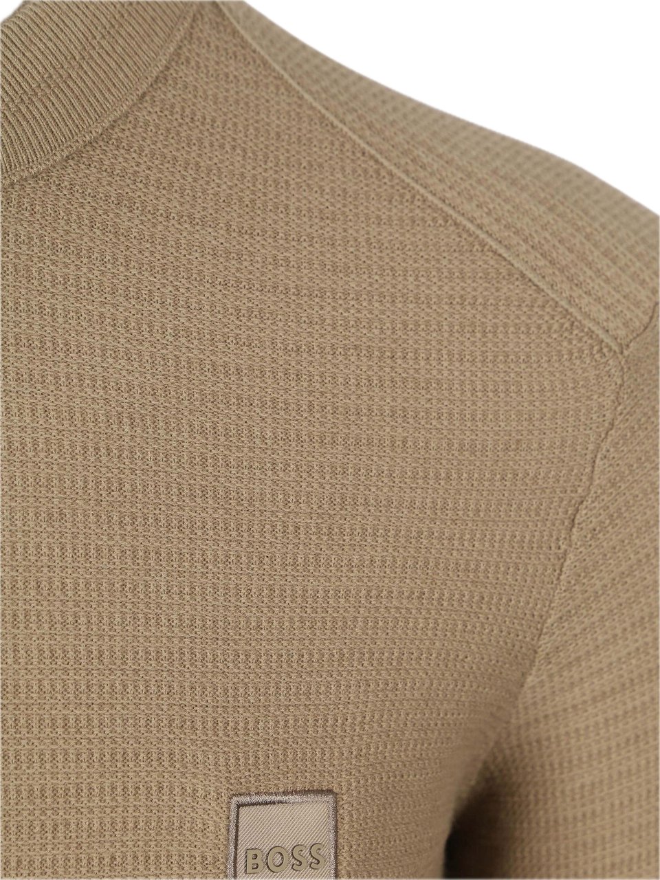 Boss Anion knit sweater open green bruin Bruin