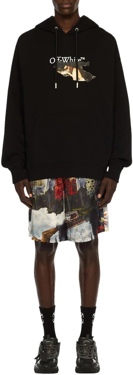 OFF-WHITE Paint Arrow Skate Hoodie Nero Zwart