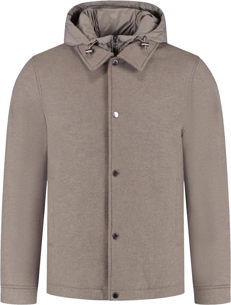 Woolrich Woolrich Parka Bruin Knitted Wool Shirt Jacket Falcon Bruin