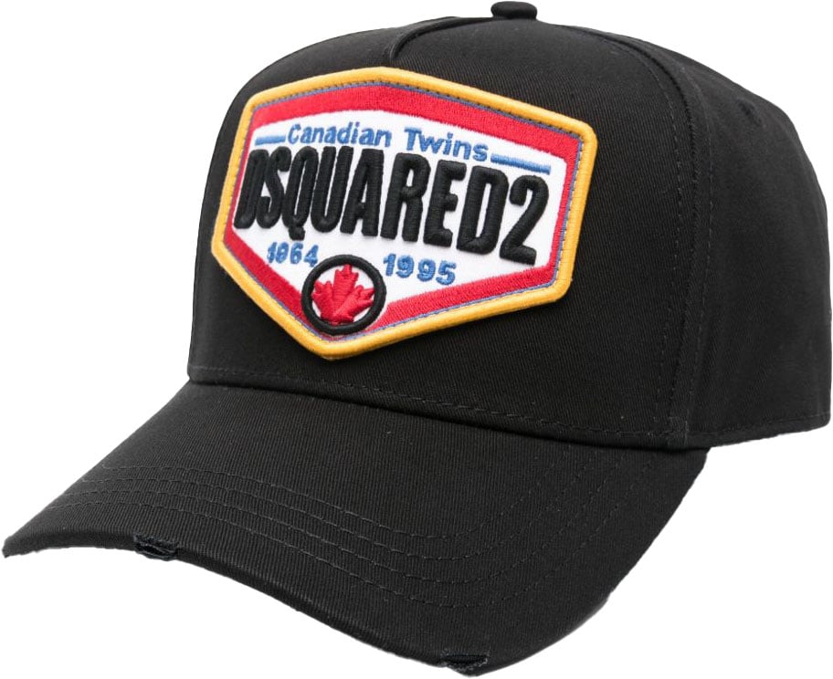 Dsquared2 D2 Logo Black Baseball Cap Black Zwart