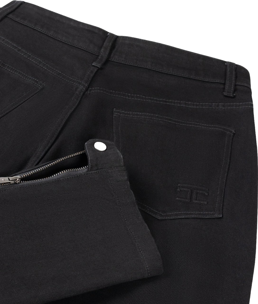 JORCUSTOM Zipped Hem Straight Black Zwart