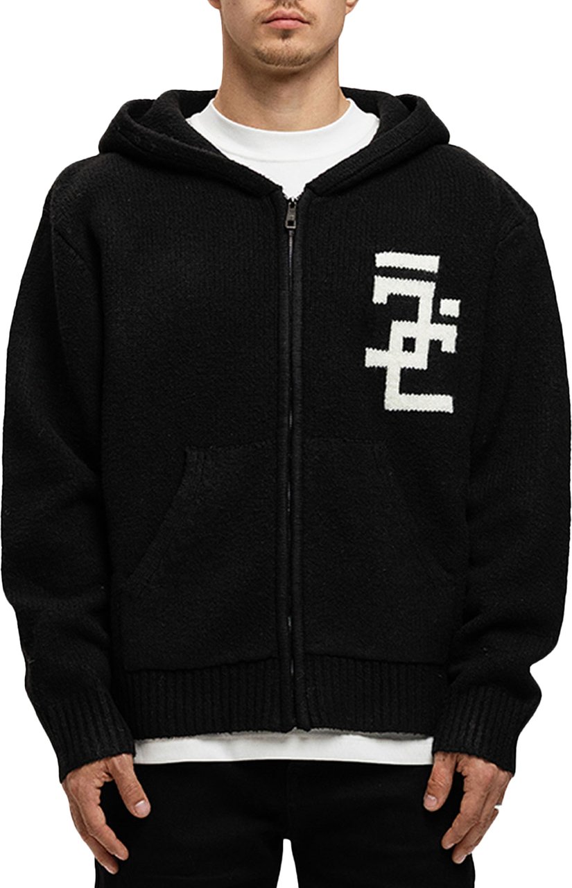 JORCUSTOM Knit Zip Hoodie Zwart