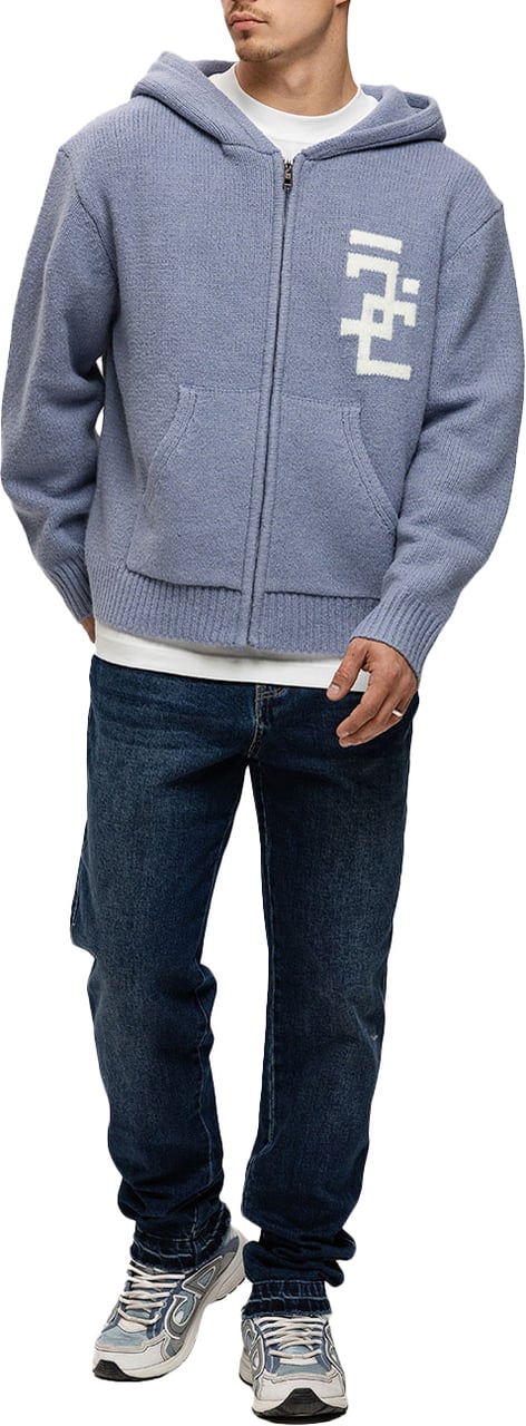 JORCUSTOM Knit Zip Hoodie Blauw