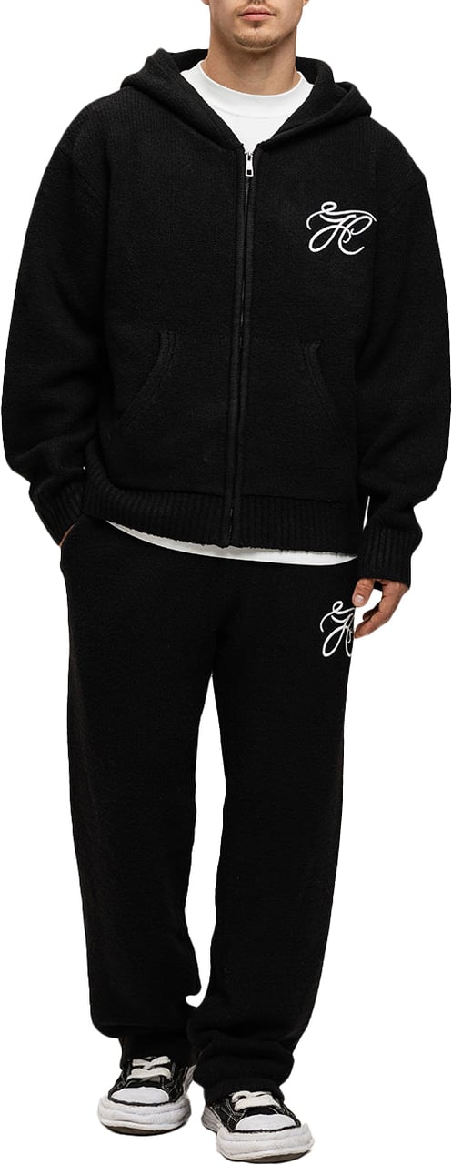 JORCUSTOM Knitwear Zipped Hoodie Zwart