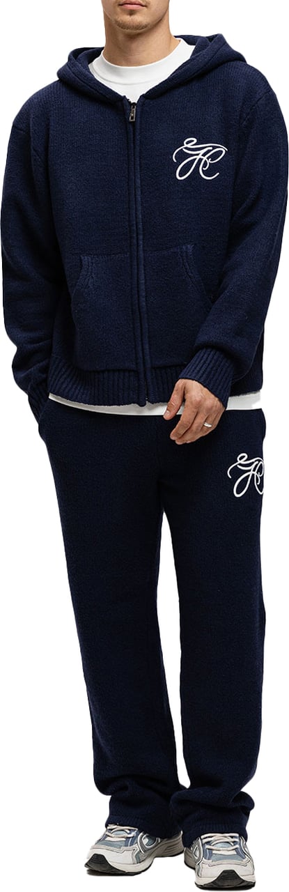 JORCUSTOM Knitwear Zipped Hoodie Blauw