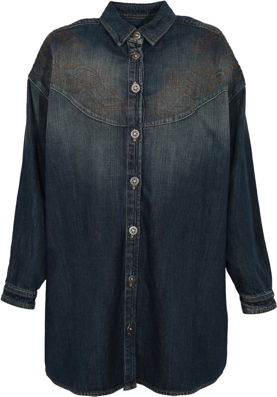 Dondup Dresses Blue Denim Blauw