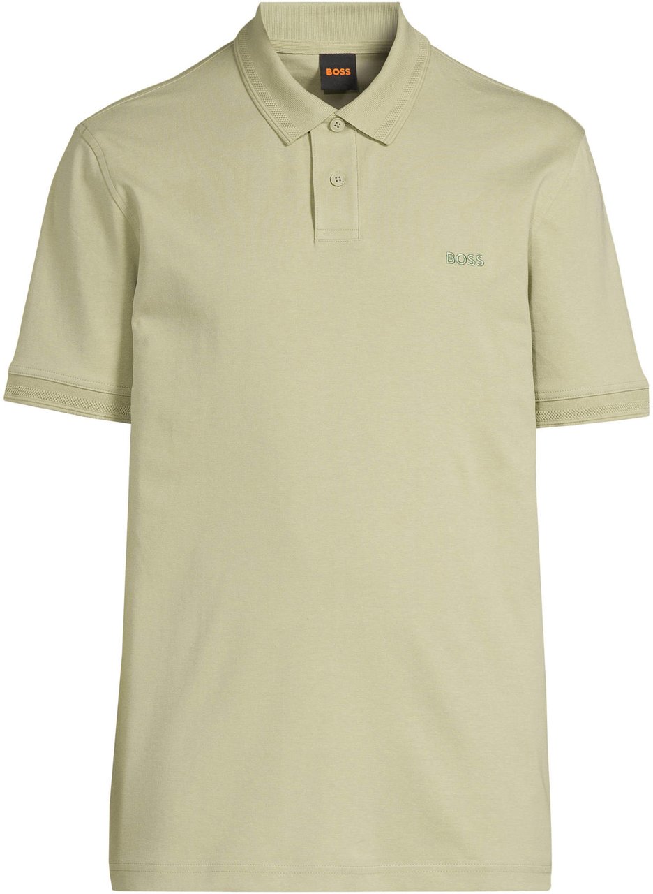 Boss regular polo open green groen Groen