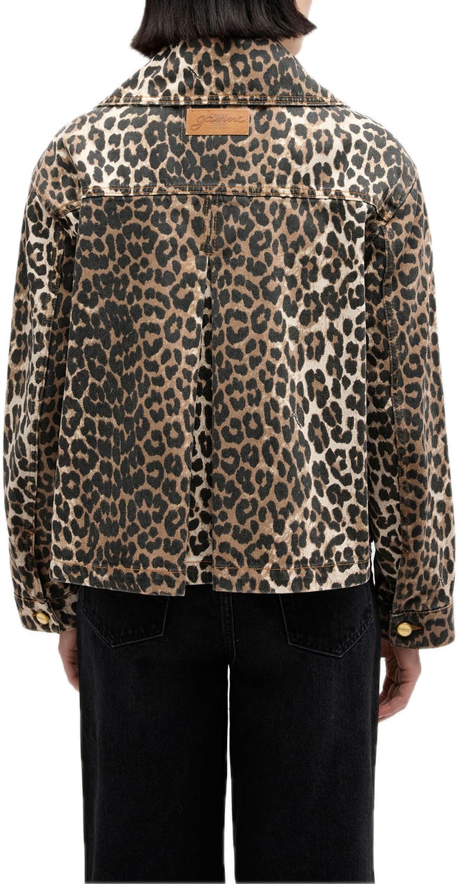 Ganni jeans jacket leopard Dierenprint