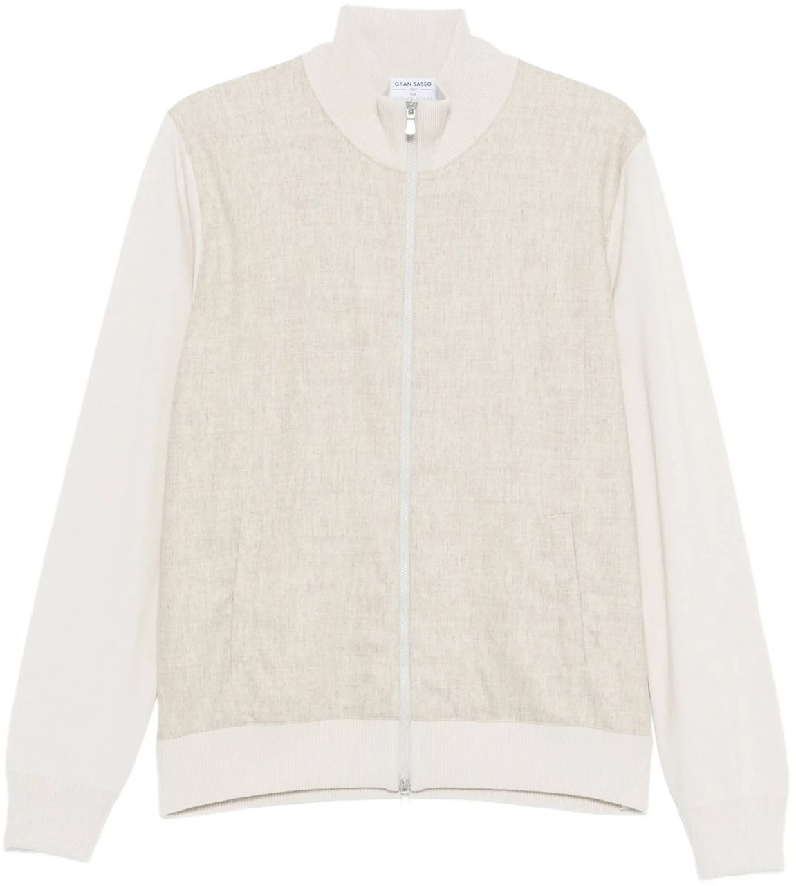 Gran Sasso Flannel zip jacket Beige