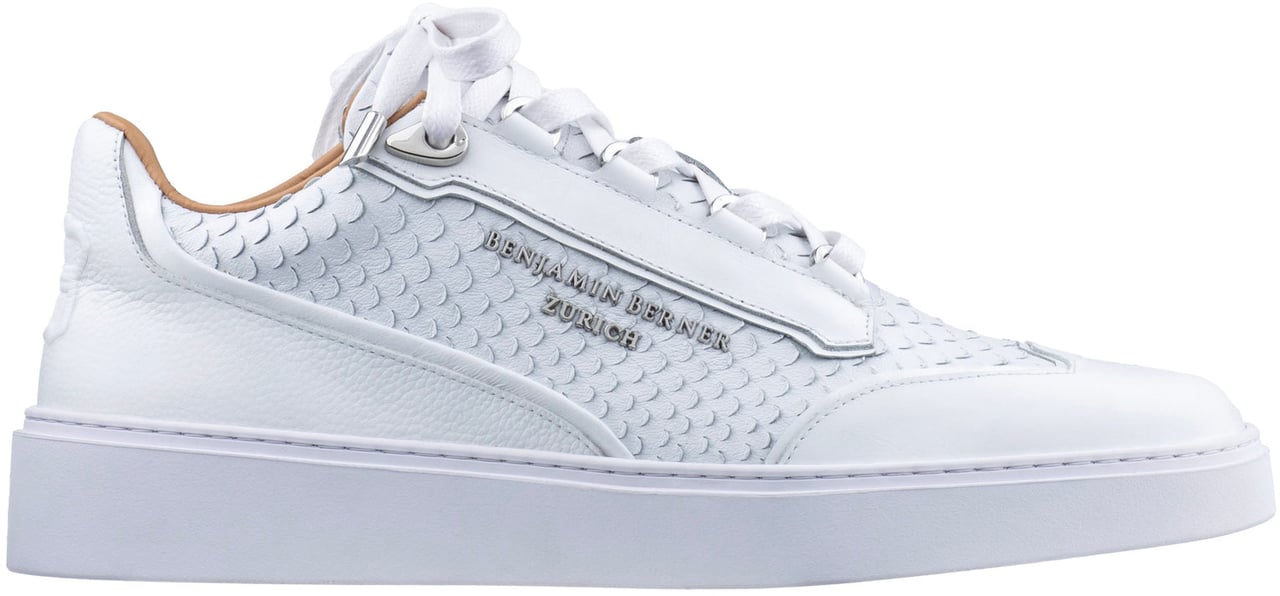 Benjamin Berner Pablo Low-Top All White Python Wit