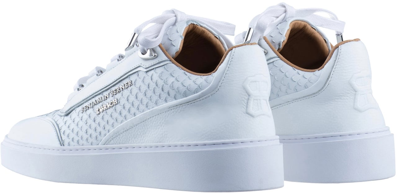 Benjamin Berner Pablo Low-Top All White Python Wit