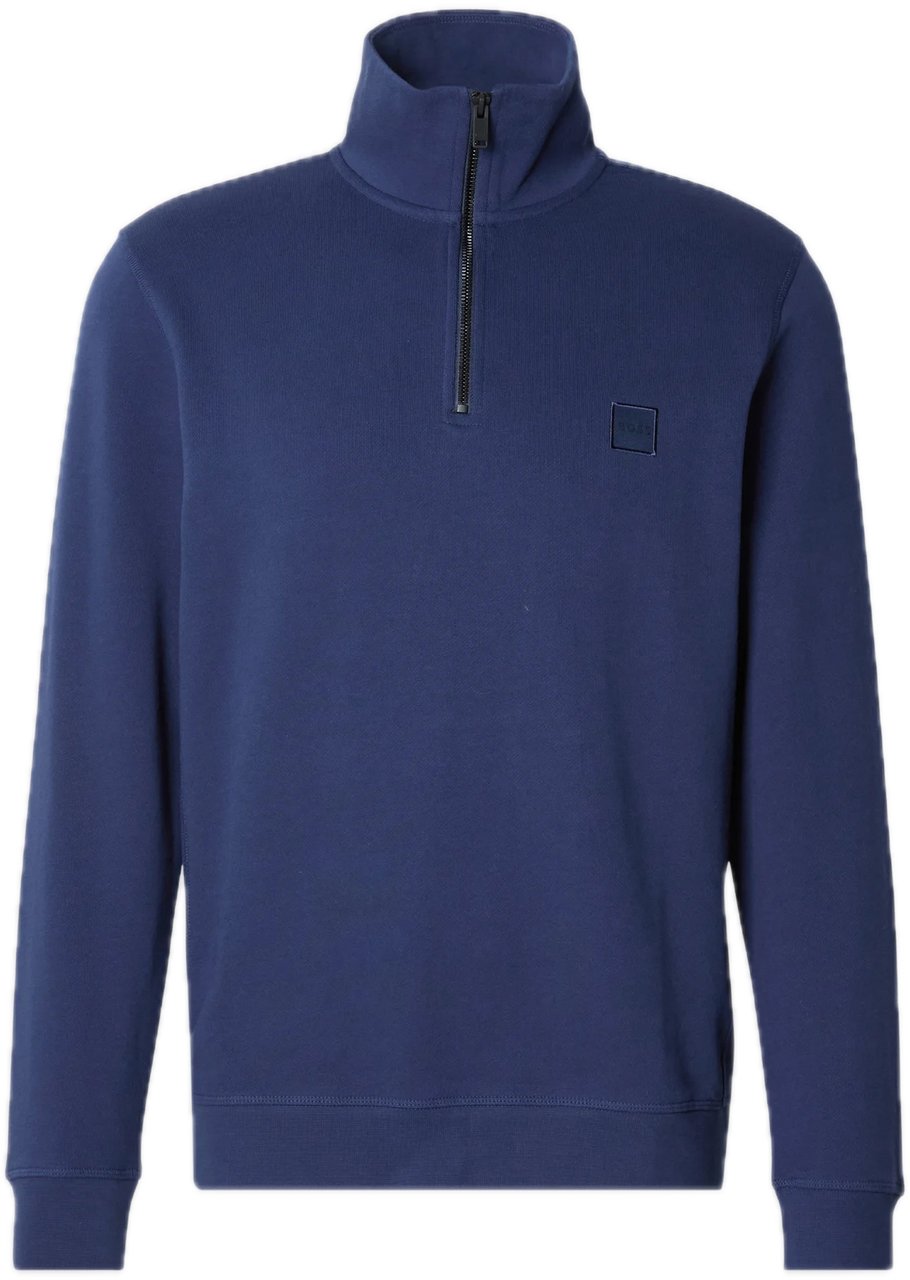 Hugo Boss Zetrust zipper coltrui Open Blue Blauw