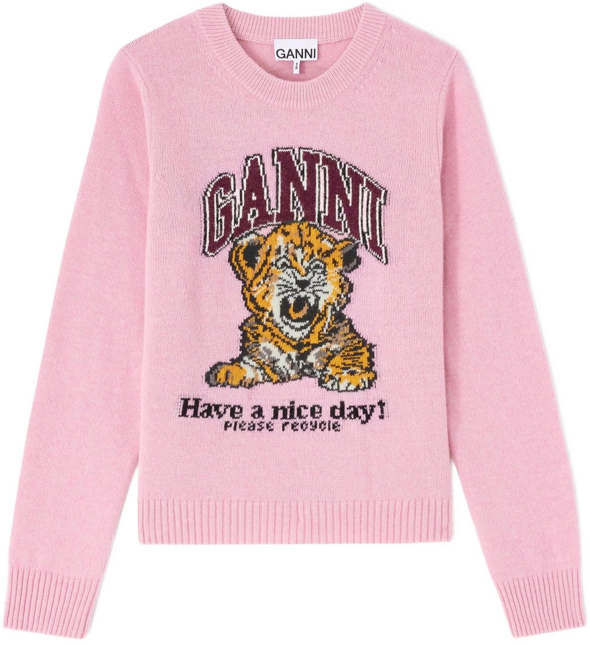 Ganni knitwear pink Roze