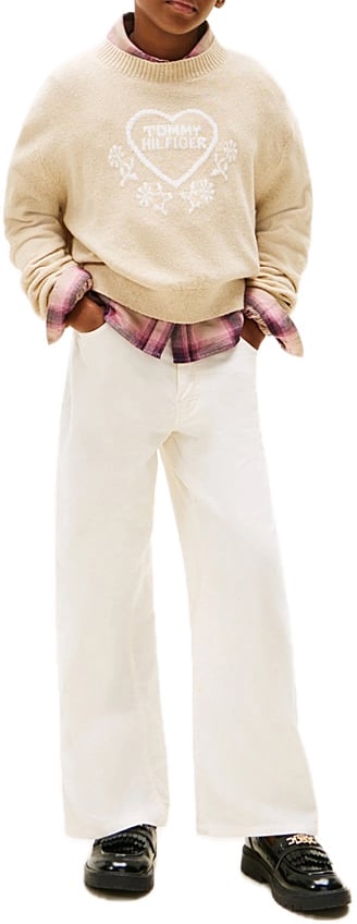 Tommy Hilfiger heart jacquard sweater Bruin