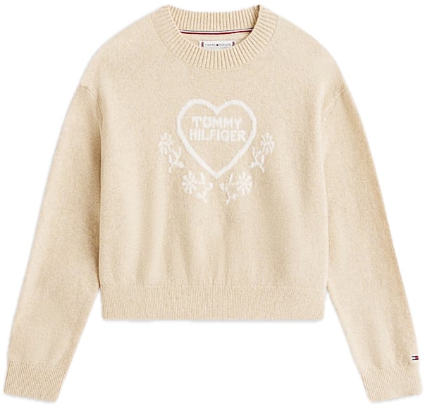 Tommy Hilfiger heart jacquard sweater Bruin
