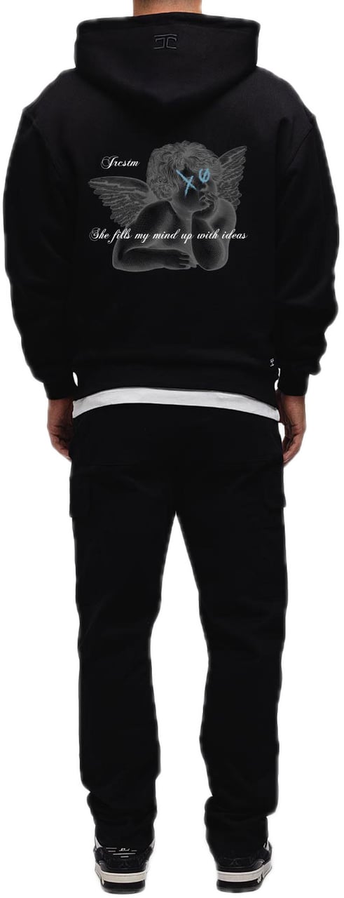 JORCUSTOM Angel Zip Hoodie Black Zwart