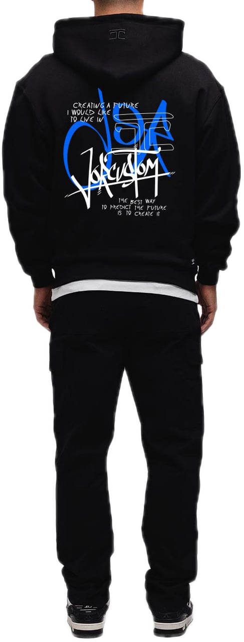 JORCUSTOM Future Zip Hoodie Black Zwart