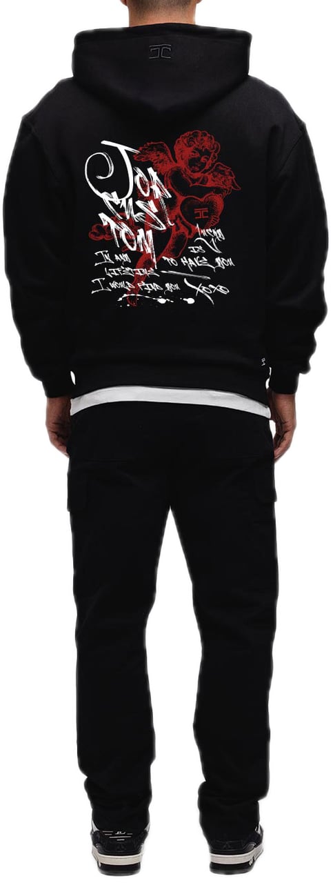 JORCUSTOM LoveAngel Zip Hoodie Black Zwart