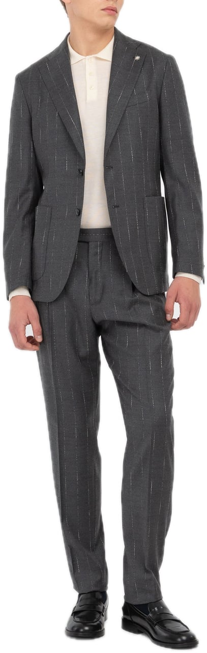 Manuel Ritz Suit grey stripe Grijs