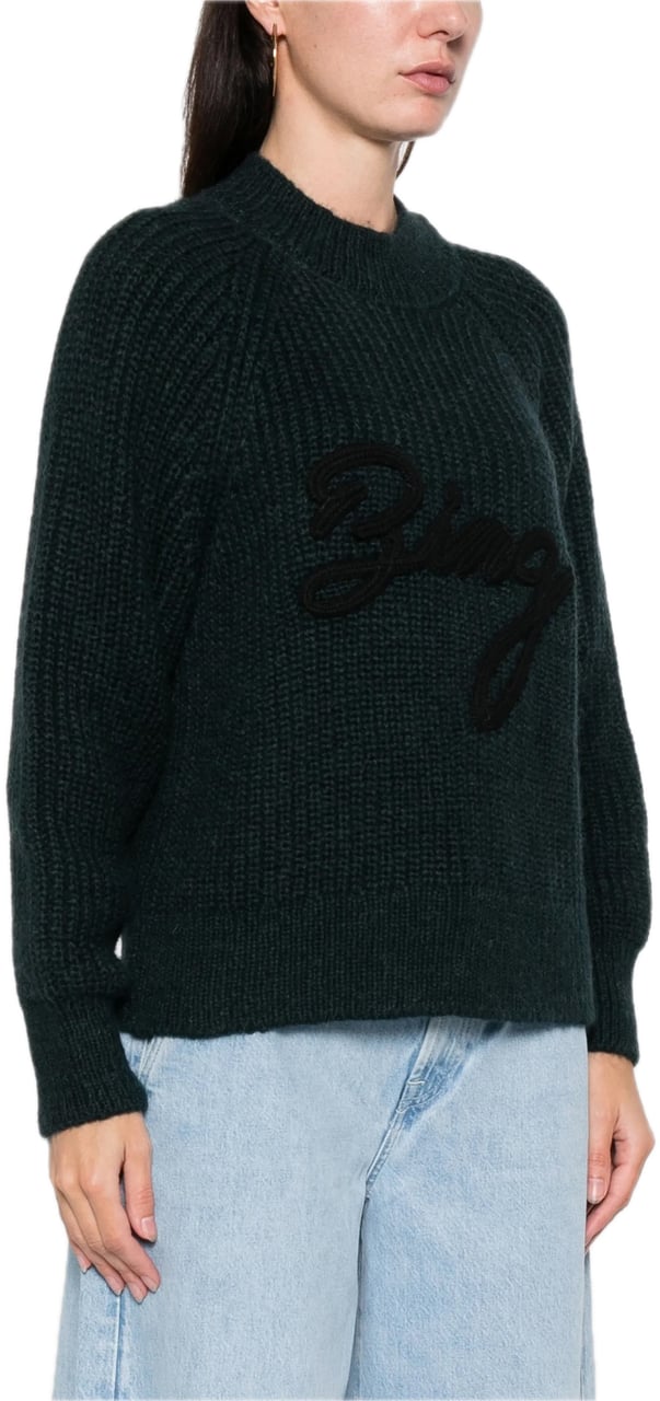 Anine Bing pull donker groen logo Groen