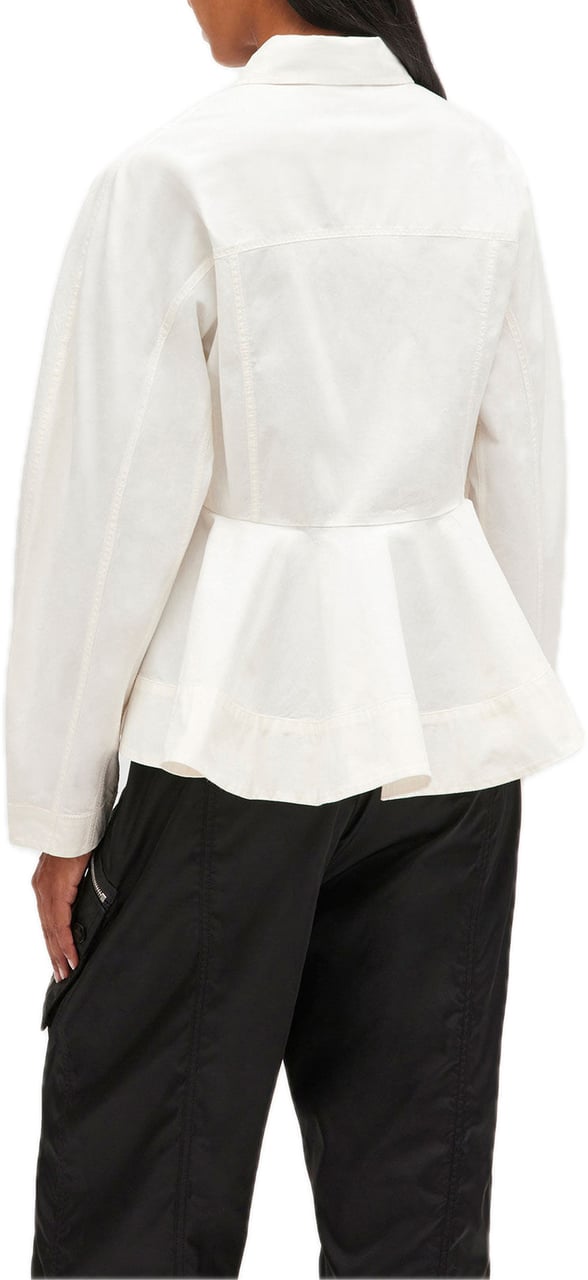 Ganni bloes ecru Wit