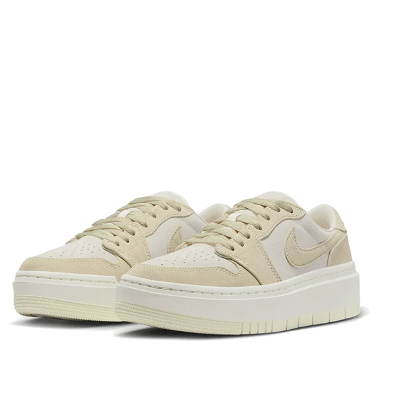 Nike Air Jordan 1 Low Elevate Tan Suede Wit