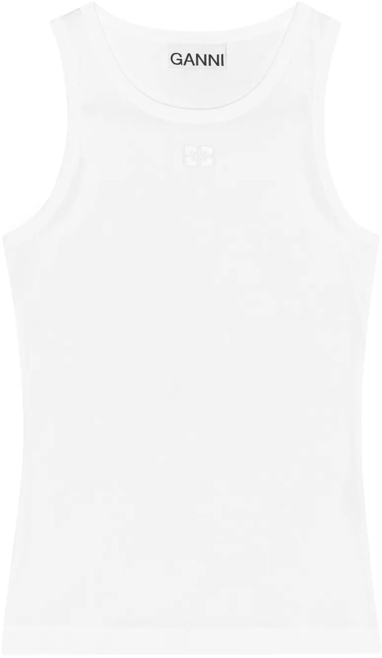 Ganni top white Wit