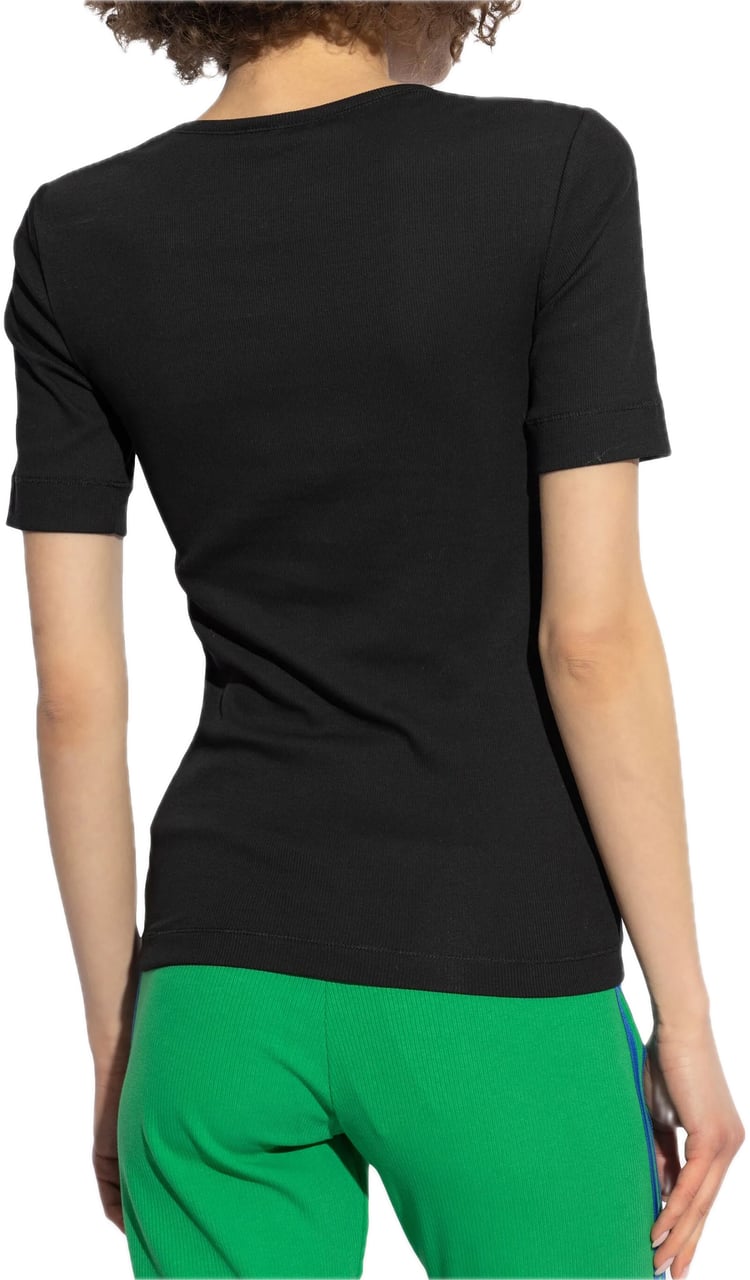 Ganni t-shirt black Zwart