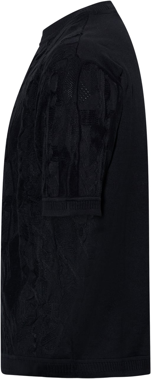 Carlo Colucci Oversized Knit Tee Black Zwart