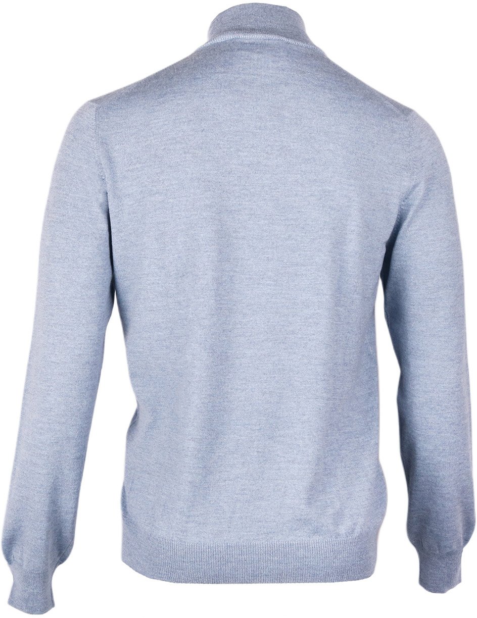Gran Sasso Half zip trui lichtblauw Blauw