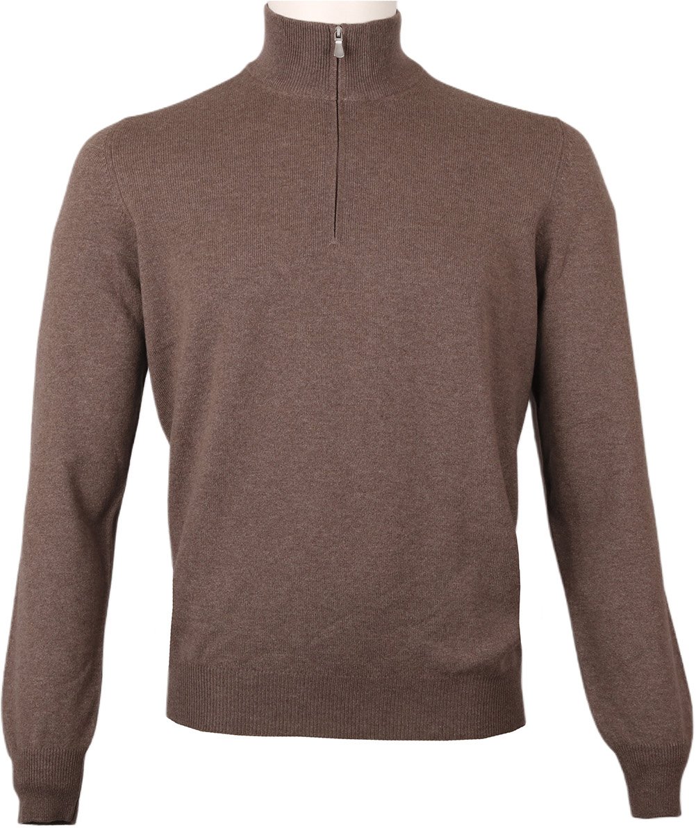 Gran Sasso Half zip trui bruin Bruin