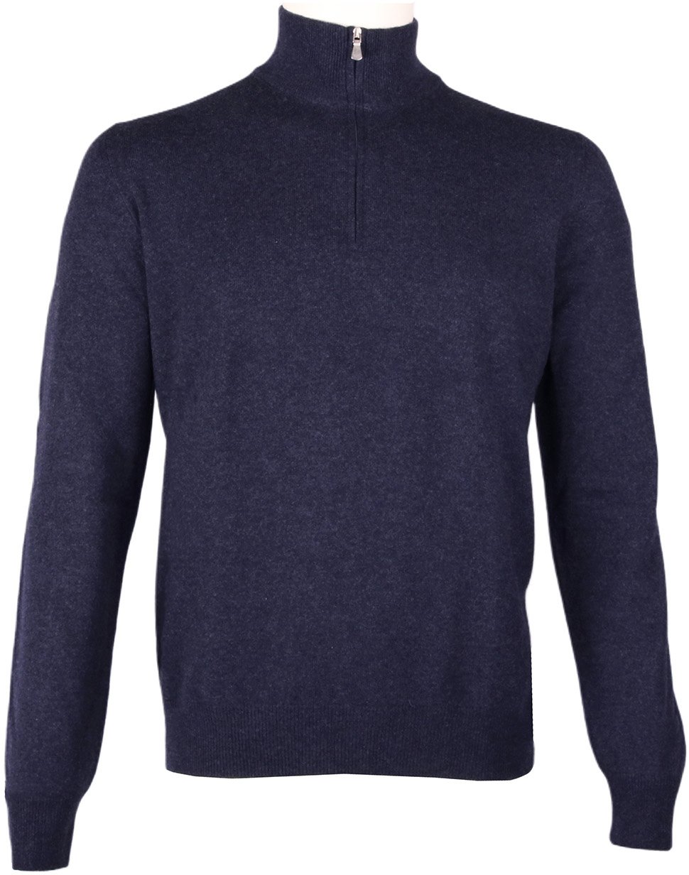 Gran Sasso Half zip trui donkerblauw Blauw