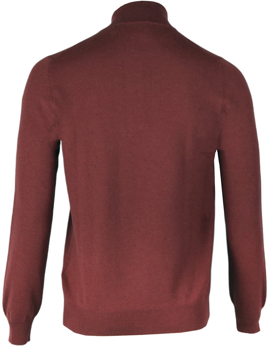 Gran Sasso Half zip trui donkerrood Rood