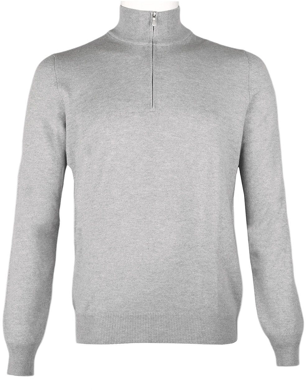 Gran Sasso Half zip trui lichtgrijs Grijs