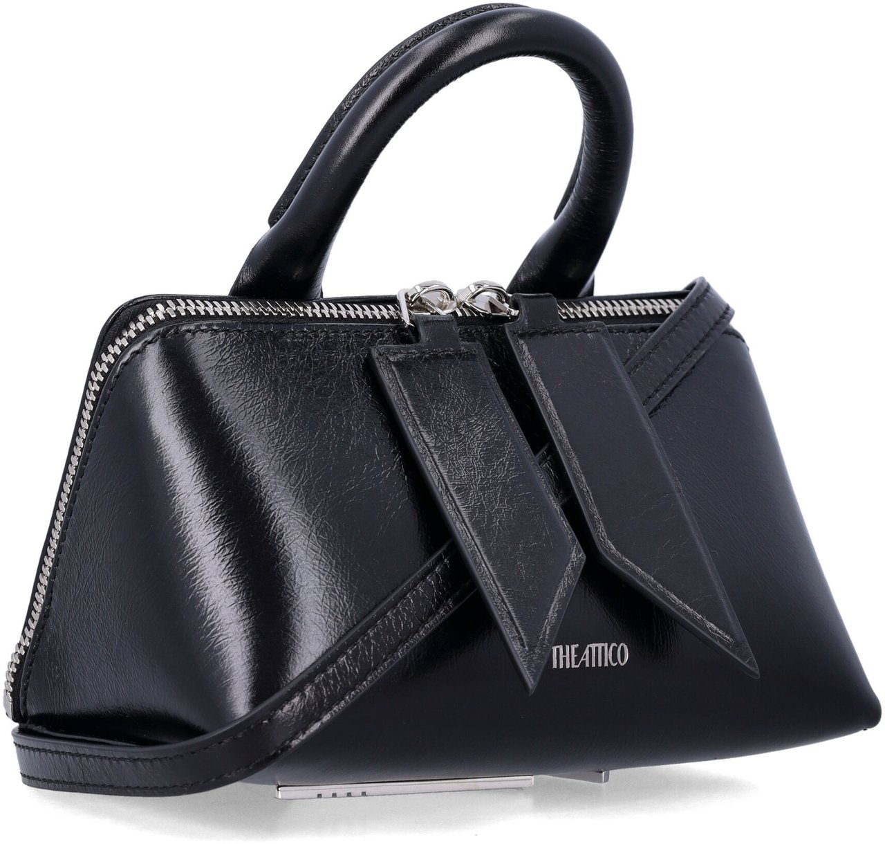 The Attico Friday Mini Bag Patent Nero Zwart