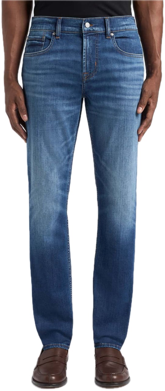 7 For All Mankind Slimmy Tapered Ambition Mid Blue Blauw