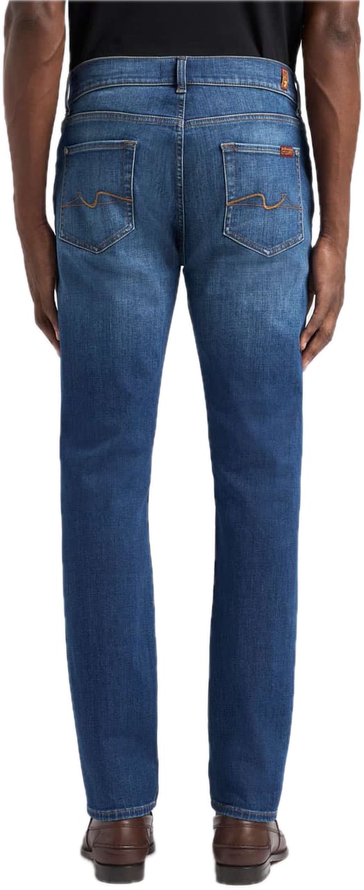 7 For All Mankind Slimmy Tapered Ambition Mid Blue Blauw
