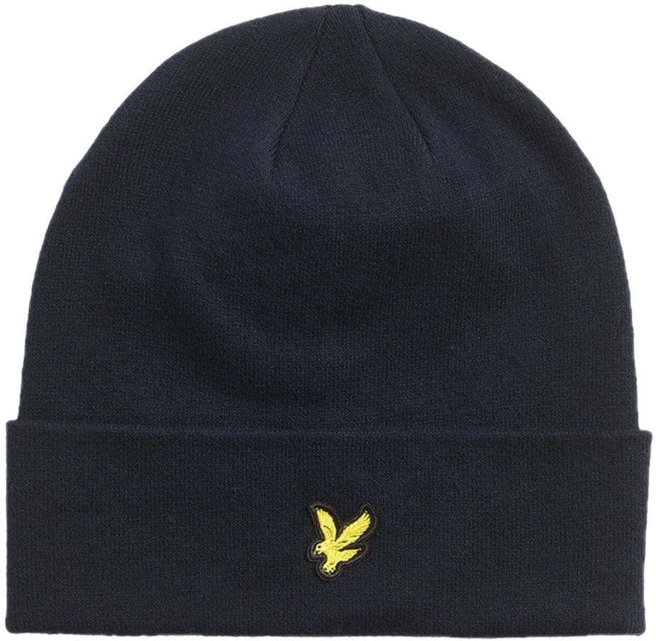 Lyle & Scott Muts groot Beanie Dark Navy Blauw Blauw