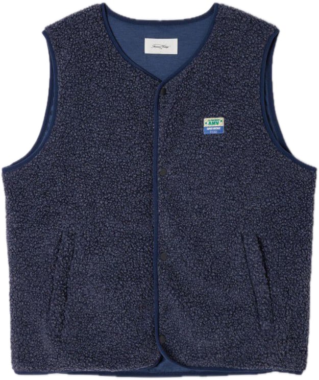 American Vintage fleece bodywarmer Blauw