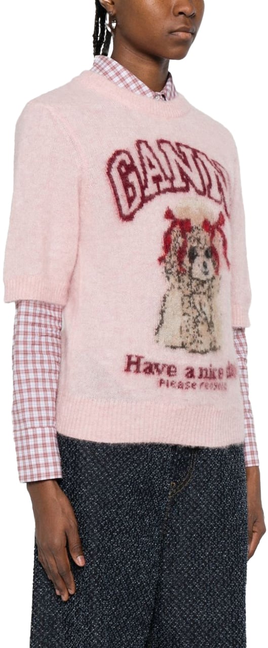 Ganni T-Shirts And Polos Pink Roze