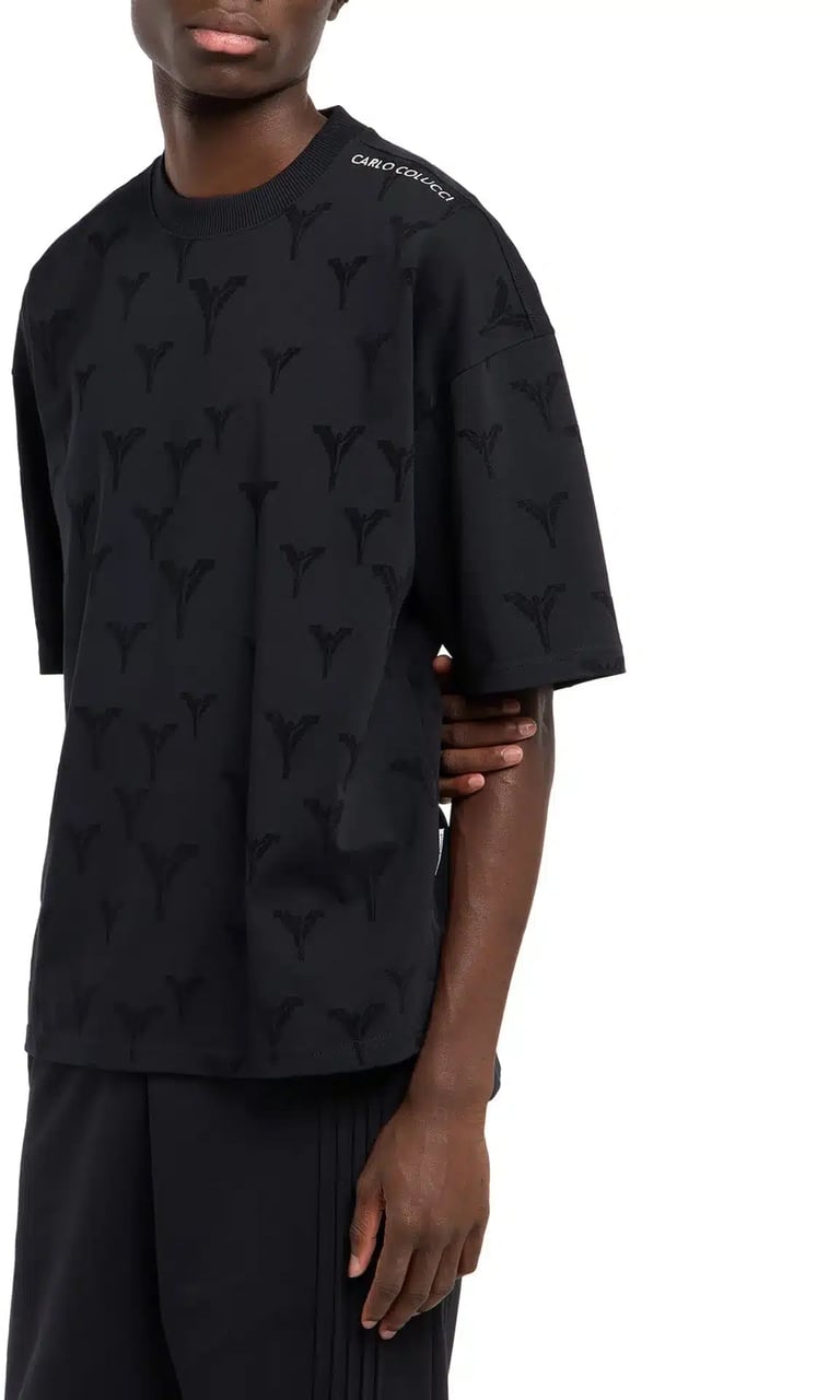 Carlo Colucci Clean Logo Tee Black Zwart