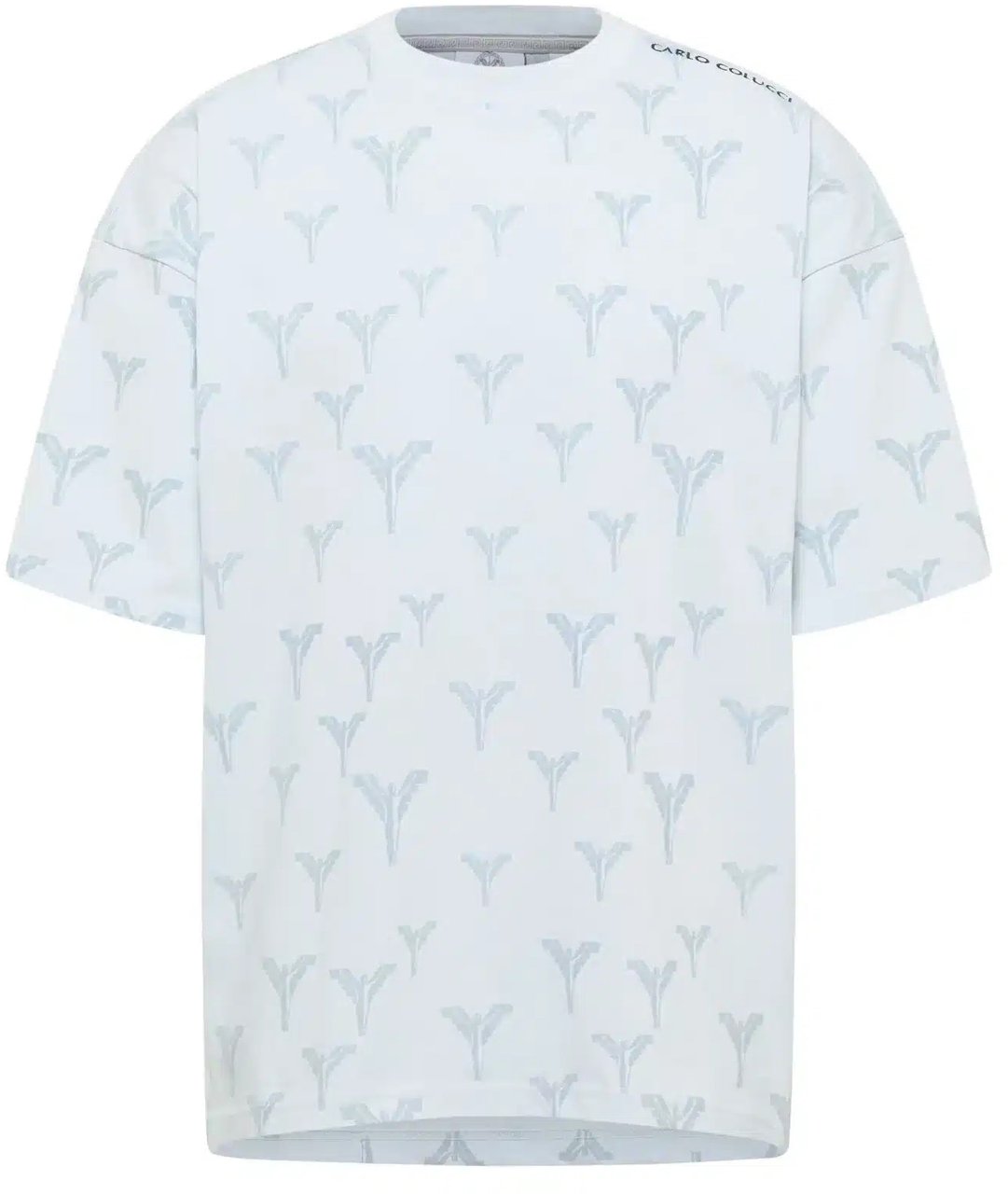 Carlo Colucci Clean Logo Tee Light Blue Blauw