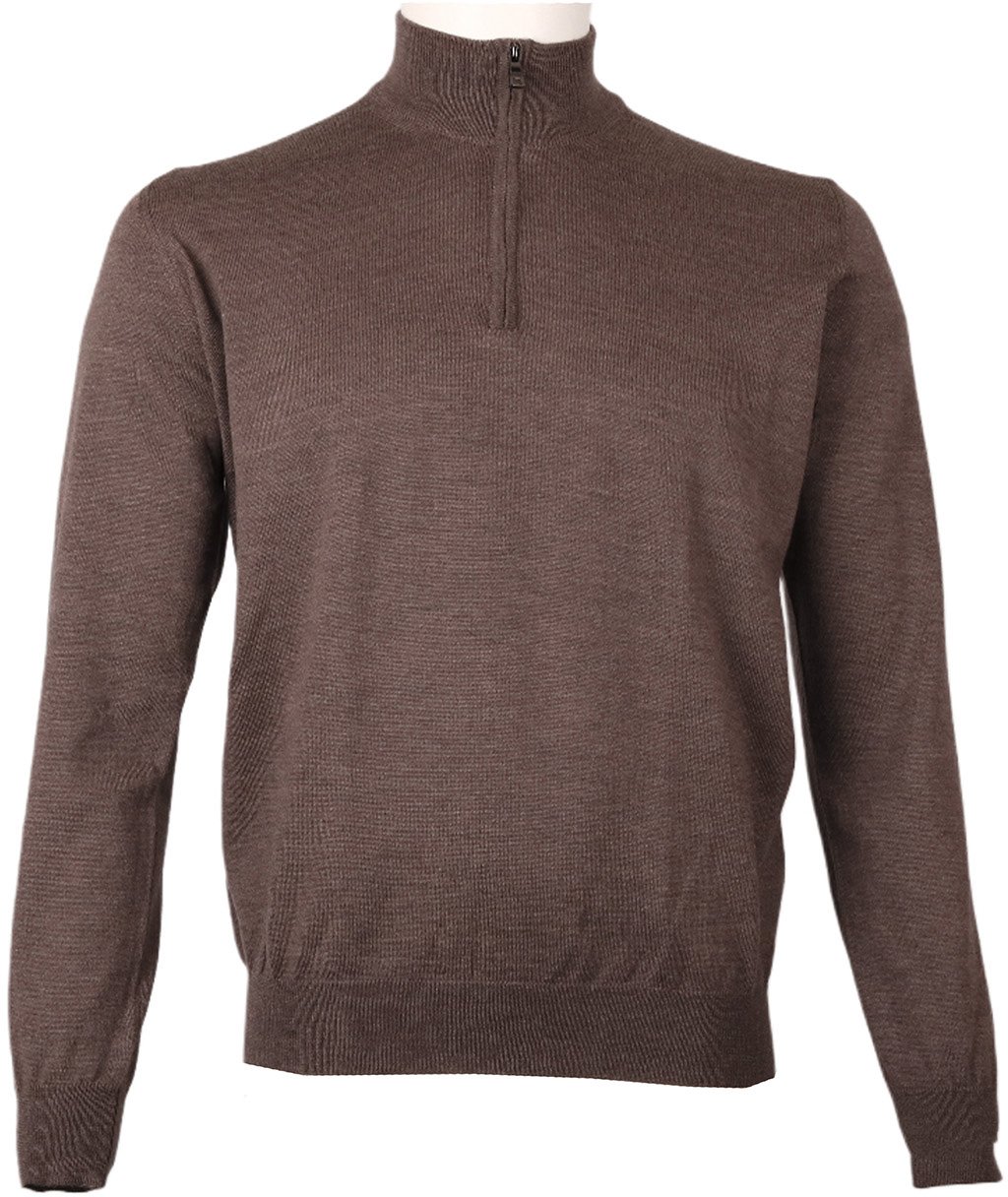 Ferrante Half zip trui bruin Bruin